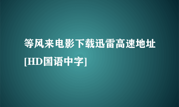 等风来电影下载迅雷高速地址[HD国语中字]