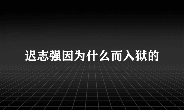 迟志强因为什么而入狱的