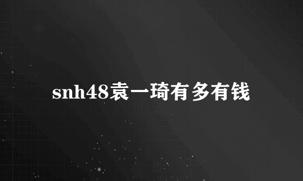 snh48袁一琦有多有钱