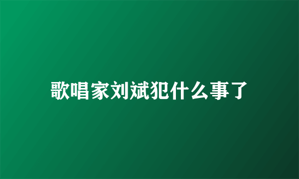 歌唱家刘斌犯什么事了