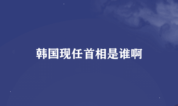 韩国现任首相是谁啊