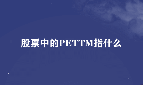 股票中的PETTM指什么