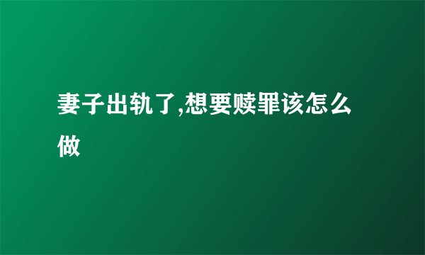 妻子出轨了,想要赎罪该怎么做