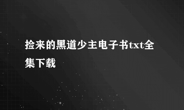 捡来的黑道少主电子书txt全集下载