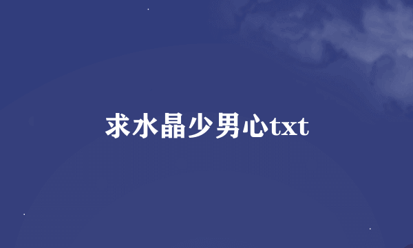 求水晶少男心txt