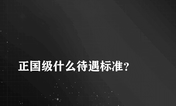 
正国级什么待遇标准？
