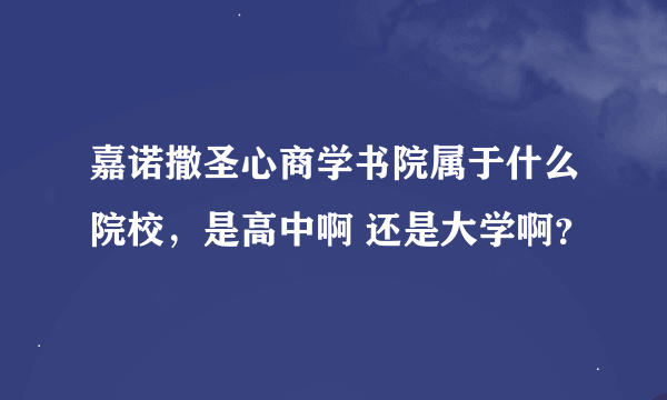 嘉诺撒圣心商学书院属于什么院校，是高中啊 还是大学啊？