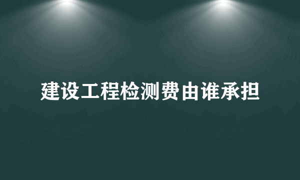 建设工程检测费由谁承担