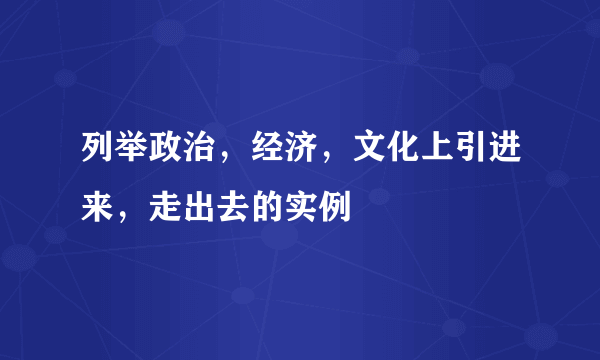 列举政治，经济，文化上引进来，走出去的实例