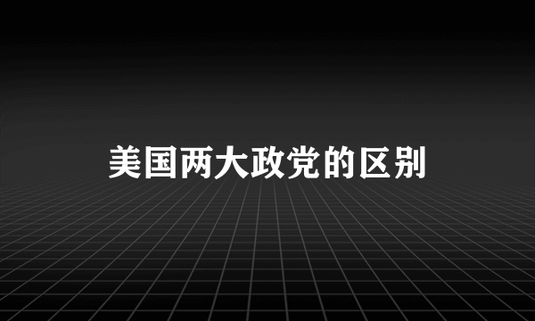 美国两大政党的区别