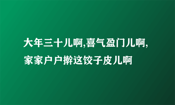 大年三十儿啊,喜气盈门儿啊,家家户户擀这饺子皮儿啊