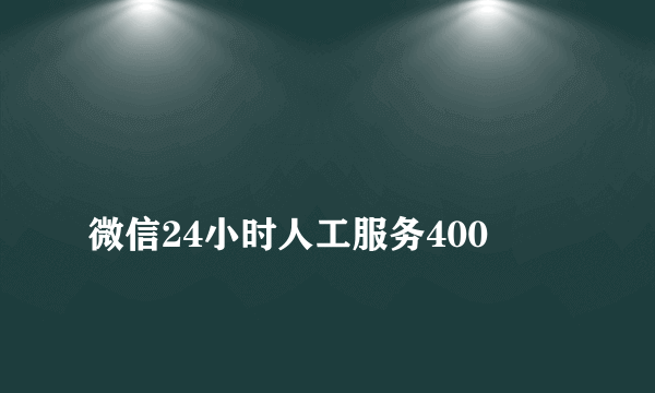 
微信24小时人工服务400
