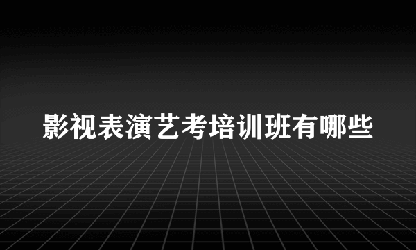 影视表演艺考培训班有哪些