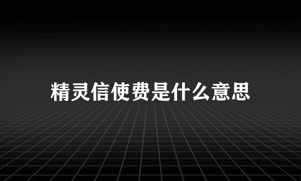 精灵信使费是什么意思