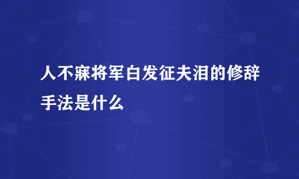 人不寐将军白发征夫泪的修辞手法是什么