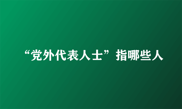 “党外代表人士”指哪些人