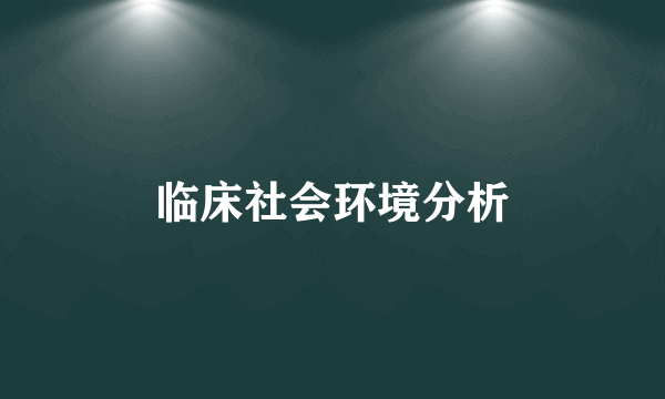 临床社会环境分析