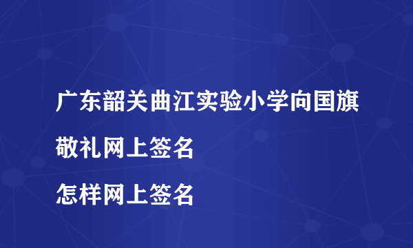 广东韶关曲江实验小学向国旗敬礼网上签名
怎样网上签名