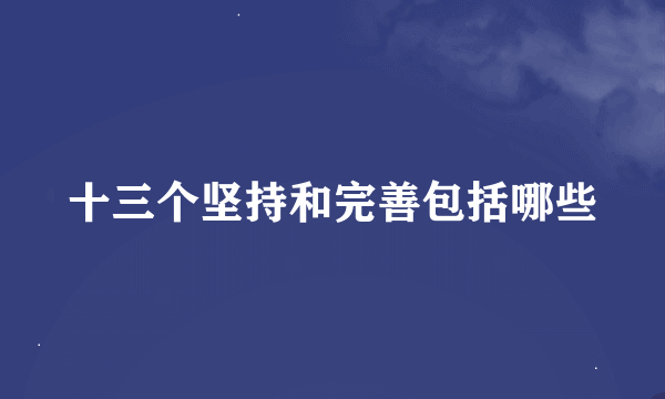 十三个坚持和完善包括哪些