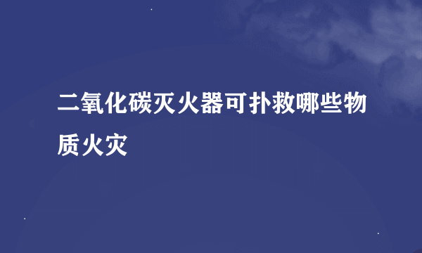 二氧化碳灭火器可扑救哪些物质火灾