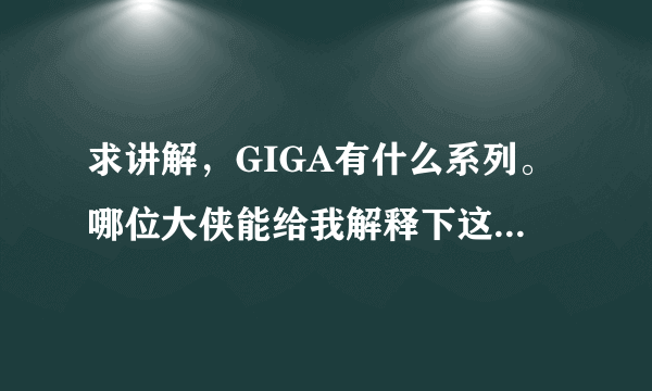 求讲解，GIGA有什么系列。哪位大侠能给我解释下这些什么意思