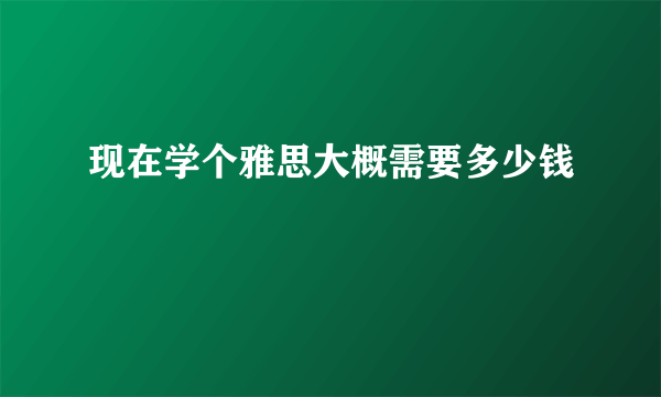 现在学个雅思大概需要多少钱