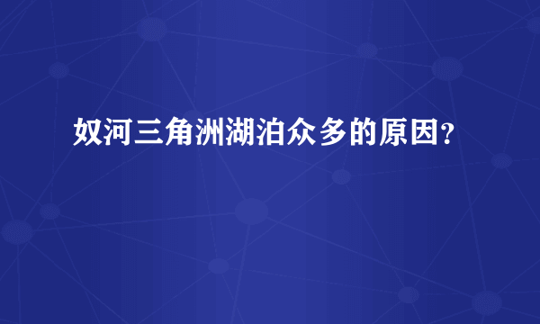 奴河三角洲湖泊众多的原因？