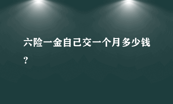 六险一金自己交一个月多少钱？