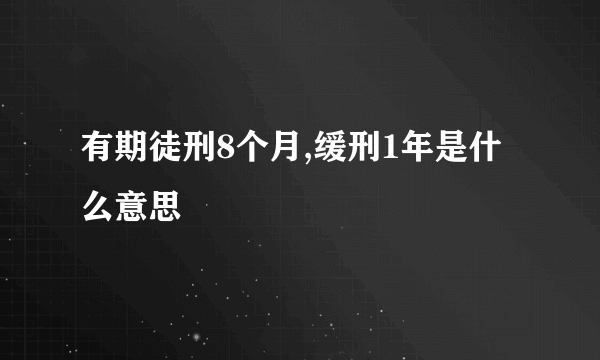 有期徒刑8个月,缓刑1年是什么意思