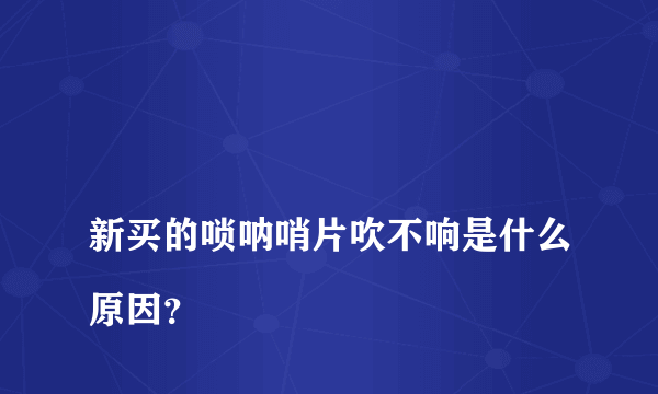 
新买的唢呐哨片吹不响是什么原因？
