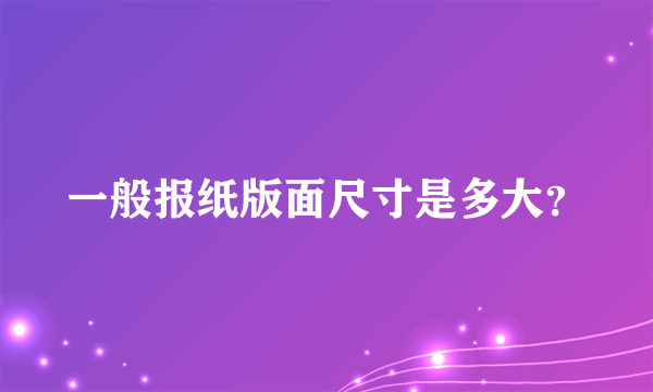 一般报纸版面尺寸是多大？