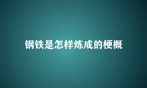 钢铁是怎样炼成的梗概