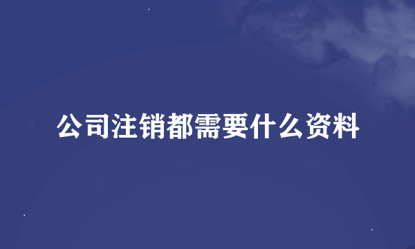 公司注销都需要什么资料