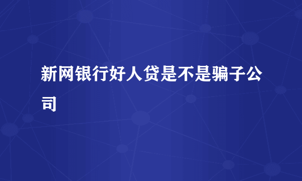 新网银行好人贷是不是骗子公司