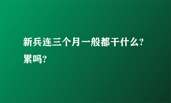 新兵连三个月一般都干什么?累吗?