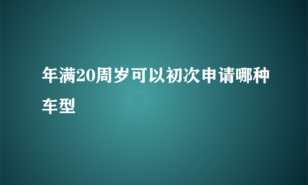 年满20周岁可以初次申请哪种车型