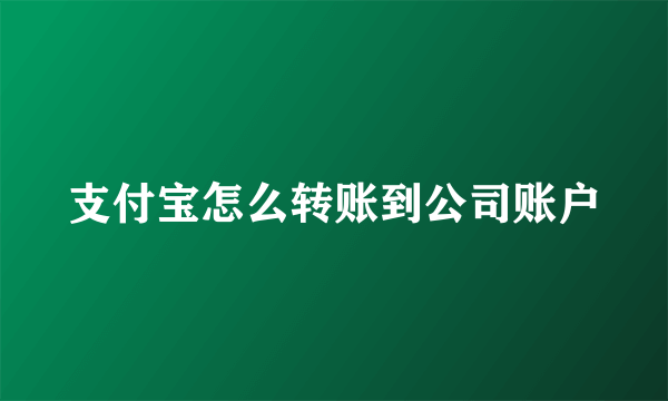 支付宝怎么转账到公司账户