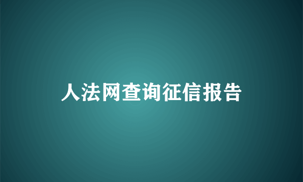 人法网查询征信报告