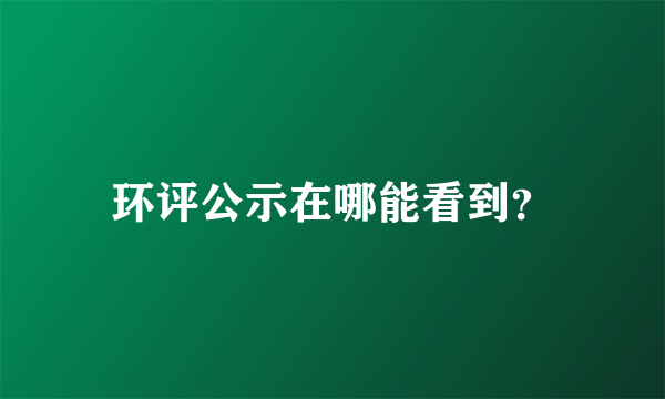 环评公示在哪能看到？