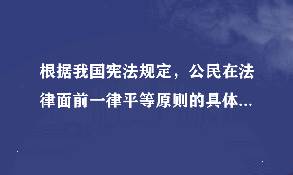 根据我国宪法规定，公民在法律面前一律平等原则的具体含义是什么