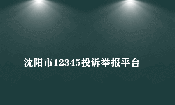 
沈阳市12345投诉举报平台
