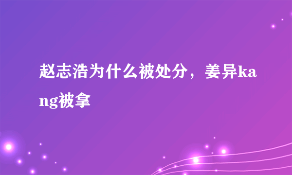 赵志浩为什么被处分，姜异kang被拿