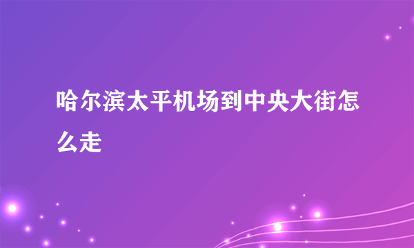 哈尔滨太平机场到中央大街怎么走