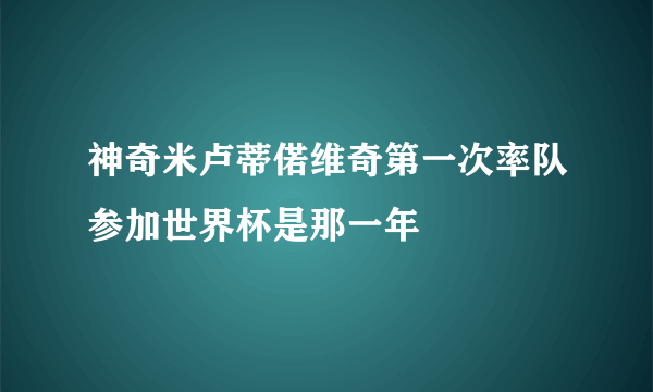 神奇米卢蒂偌维奇第一次率队参加世界杯是那一年