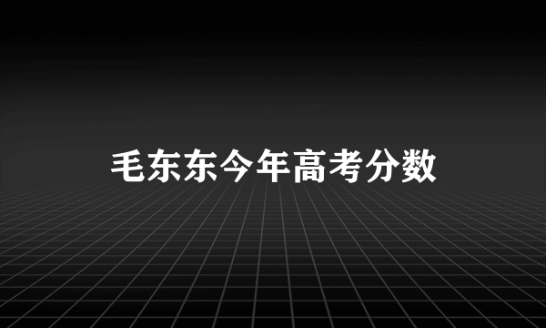 毛东东今年高考分数