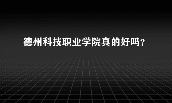 德州科技职业学院真的好吗？