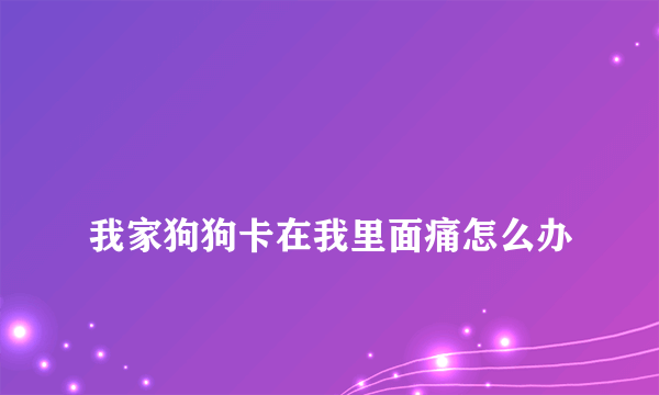 
我家狗狗卡在我里面痛怎么办
