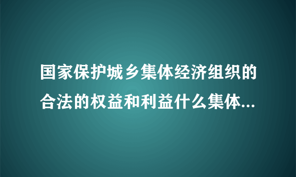 国家保护城乡集体经济组织的合法的权益和利益什么集体经济的发展