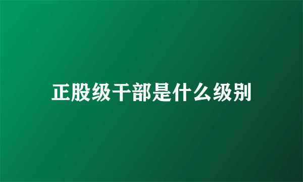 正股级干部是什么级别