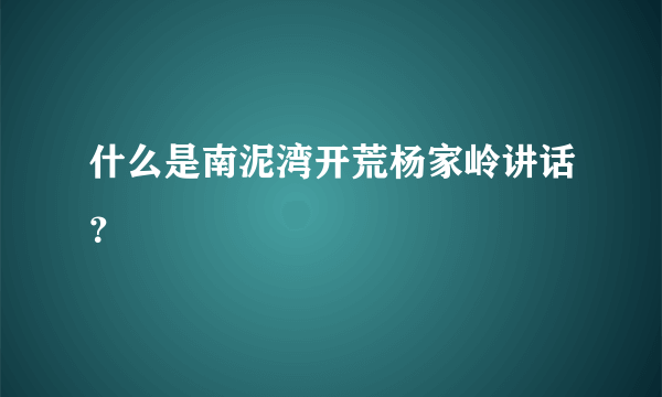 什么是南泥湾开荒杨家岭讲话？